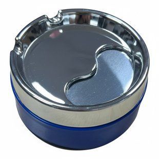 Попільничка металева бездимна HL-6766 Blue діаметром 9 см  10673Blue  фото