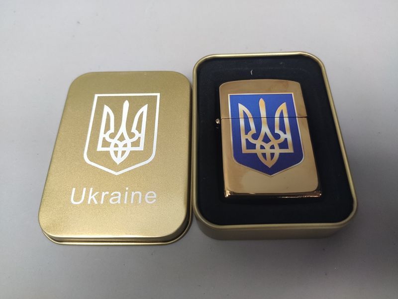 Зажигалка бензиновая Star Lighters Герб України Big Gold SL_HL326BGold фото