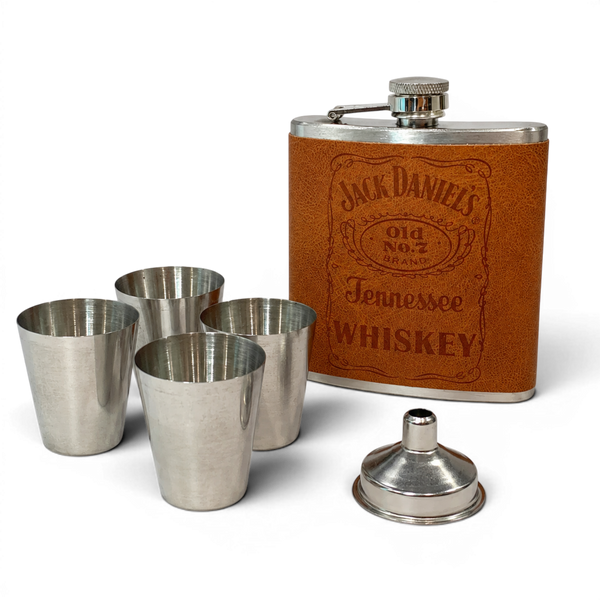 Подарунковий набір фляга Jack Daniel&rsquo;s QK-1-1 Brown 7oz/210 мл з чарками 11855 фото