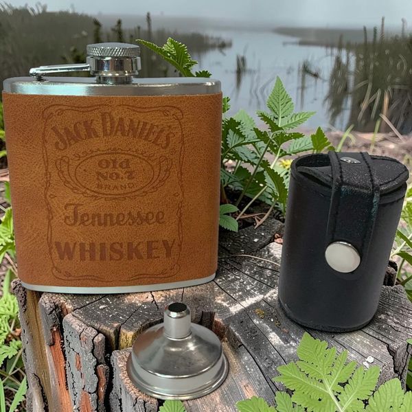 Подарунковий набір фляга Jack Daniel&rsquo;s QK-1-1 Brown 7oz/210 мл з чарками 11855 фото
