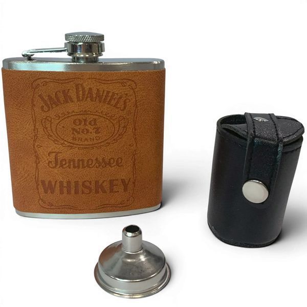 Подарунковий набір фляга Jack Daniel&rsquo;s QK-1-1 Brown 7oz/210 мл з чарками 11855 фото