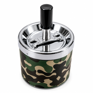 Металева бездимна попільничка Tactical Spin Camo D225 діаметри 7см настільний аксесуар у військовому стилі 11799 фото
