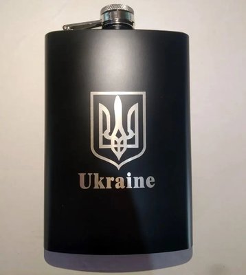 Фляга з неіржавкої сталі UKRAINE Black 266ml 9oz R_UKR2 фото