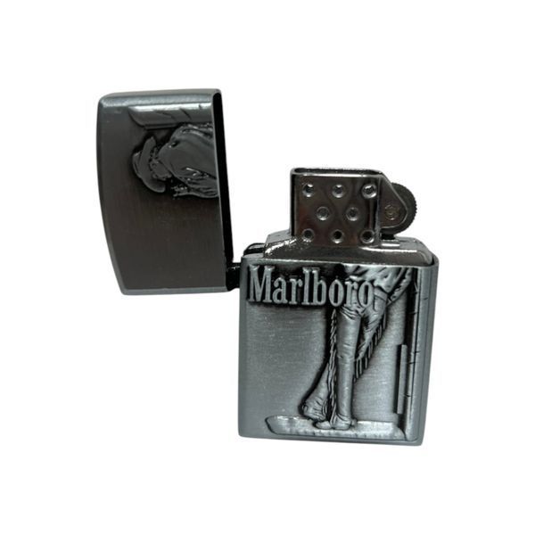 Запальничка газова Marlboro HL-486 Silver у подарунковій упаковці 13033-1 фото