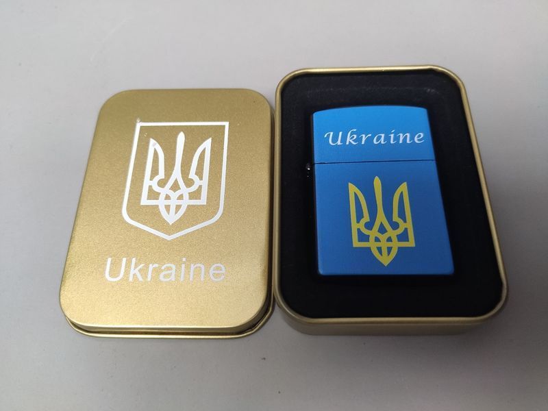 Запальничка бензинова Star Lighters Герб Україні Blue SL_HL340Blue фото