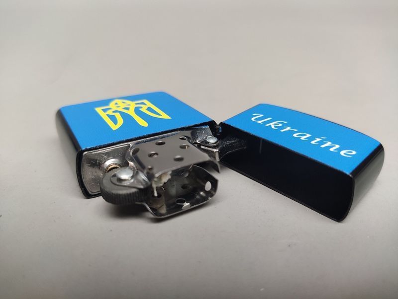 Запальничка бензинова Star Lighters Герб Україні Blue SL_HL340Blue фото