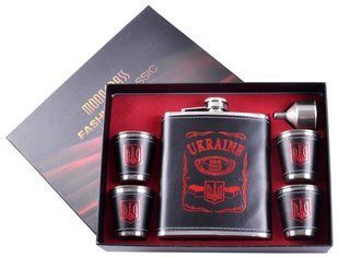 Набір подарунковий Moongrass WKL017 6 в 1 UKRAINE фляга 532ml 18OZ/стопки 4 шт./ленька R_WKL017 фото