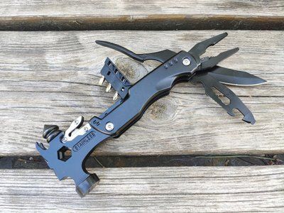 Мультитул Молоток Traveler MS-034-F Black Hammer 8 в 1 з набором біт мультифункціональний інструмент у чохлі 06740 фото