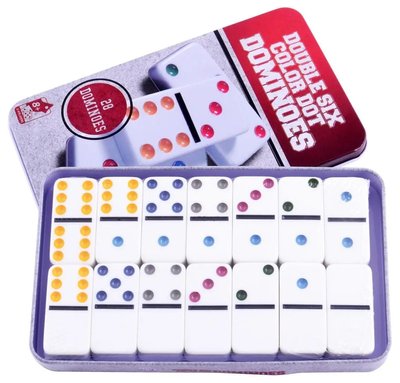 Настільна гра Dominoes Доміно в металевій коробці (білі кістки) BG_5010 фото