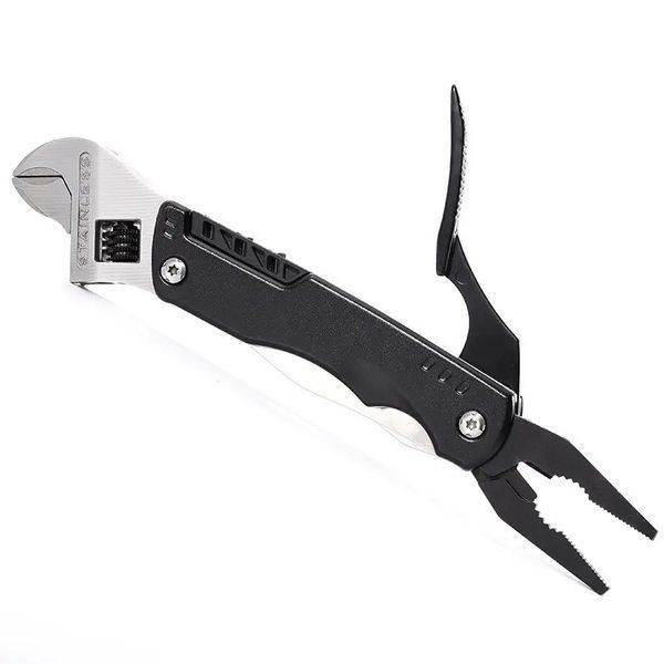 Мультитул Розвідний ключ Traveler MS-014F-3 Black Wrench 10 в 1 з набором біт мультифункціональний інструмент у чохлі 06737 фото