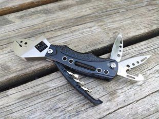 Мультитул Розвідний ключ Traveler MT093 Black Wrench 5 в 1 з набором біт мультифункціональний інструмент у чохлі 06741 фото
