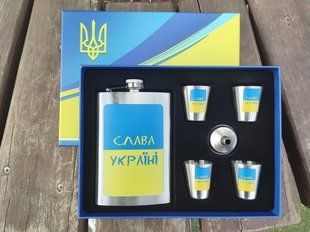 Набір подарунковий Moongrass 6в1 Слава Україні фляга/лійка/стопки 4 шт. R_WKL012 фото