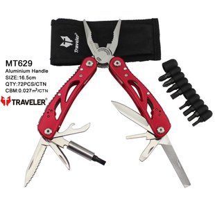 Mультитул Traveler MT629 Red  6 в 1 мультифункціональний інструмент у чохлі 06786 фото