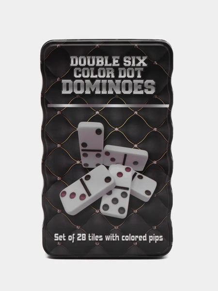 Настольная игра Dominoes Домино в металлической коробке (белые кости) BG_5010-2 фото