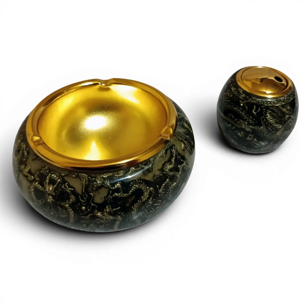 Подарунковий набір 2в1 Ashtray Dragon D495 запальничка та попільничка 11395 фото