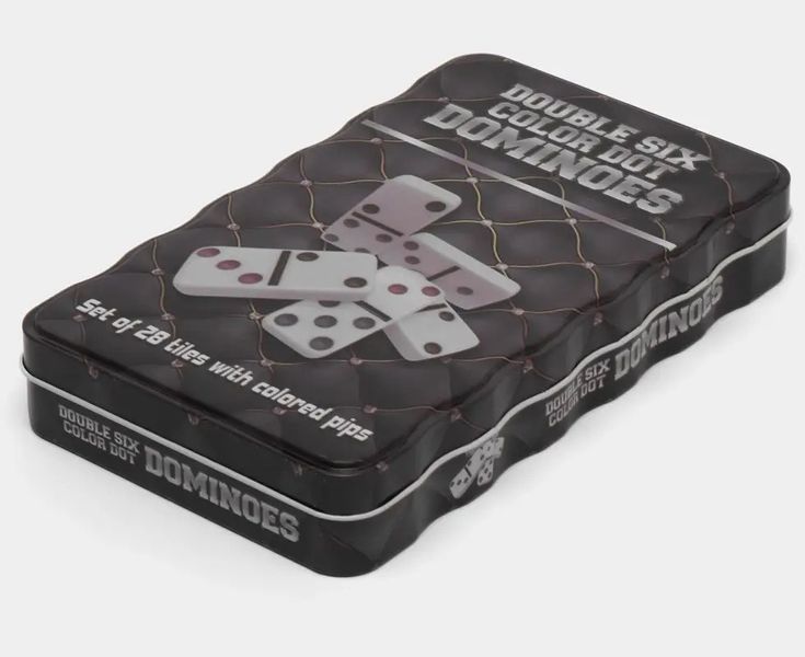 Настольная игра Dominoes Домино в металлической коробке (белые кости) BG_5010-2 фото