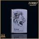 Зажигалка бензиновая ZORRO Lion Silver 284Silver фото 1