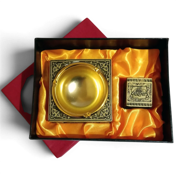 Подарунковий набір 2в1 Ashtray Dragon D499 запальничка та попільничка 11394 фото