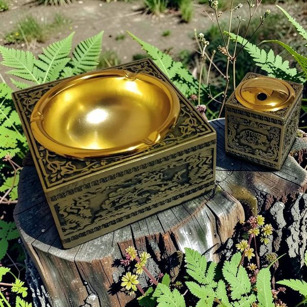 Подарунковий набір 2в1 Ashtray Dragon D499 запальничка та попільничка 11394 фото