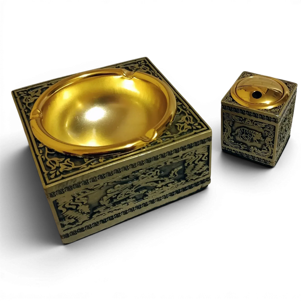 Подарунковий набір 2в1 Ashtray Dragon D499 запальничка та попільничка 11394 фото
