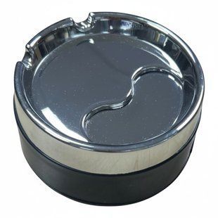 Попільничка металева бездимна HL-6766 Black діаметром 9 см  10673Black фото