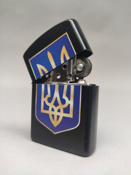 Зажигалка бензиновая Star Lighters Герб України Big BlackMatt SL_HL326BBlackMatt фото