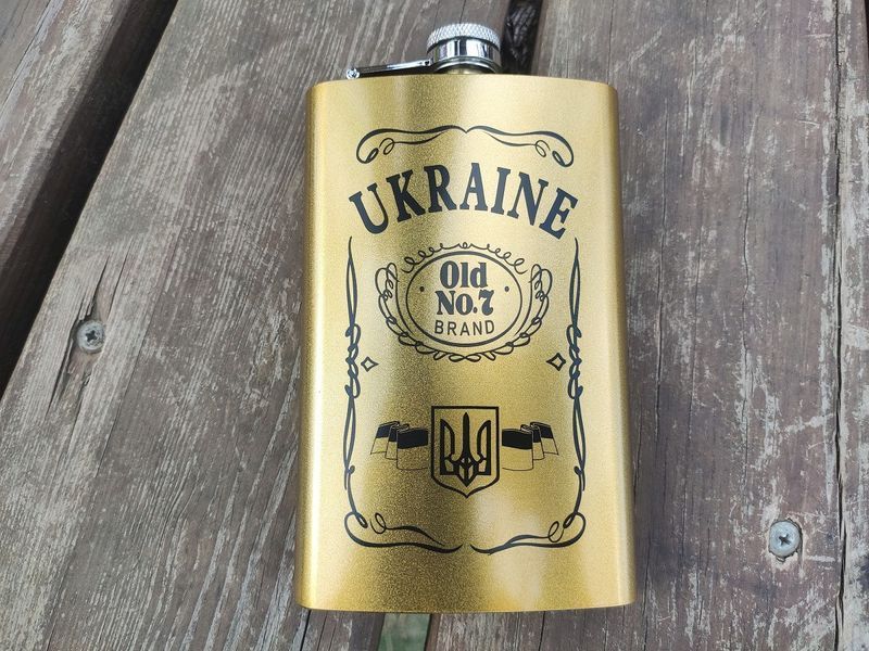 Фляга из нержавеющей стали UKRAINE 🇺🇦 295ml 10oz WKL033 06200 фото