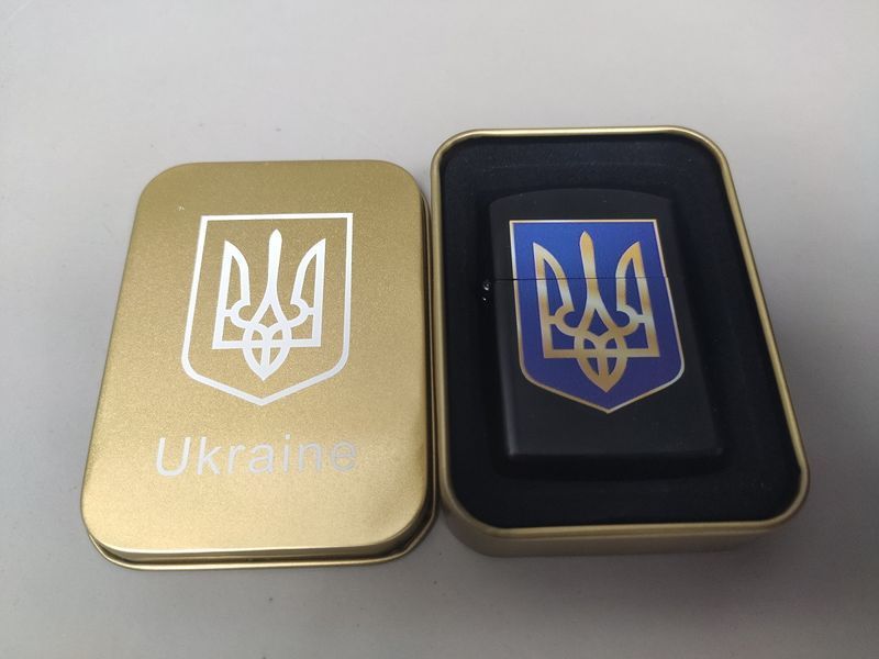 Зажигалка бензиновая Star Lighters Герб України Big BlackMatt SL_HL326BBlackMatt фото