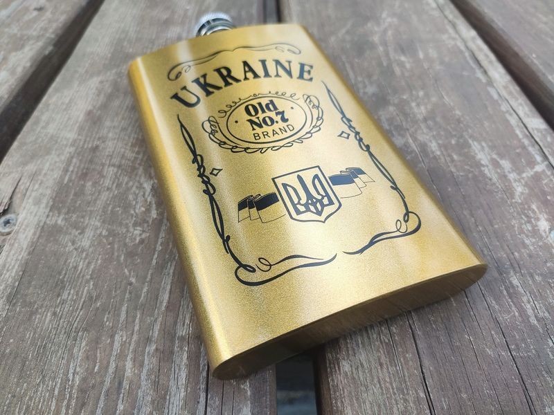 Фляга из нержавеющей стали UKRAINE 🇺🇦 295ml 10oz WKL033 06200 фото