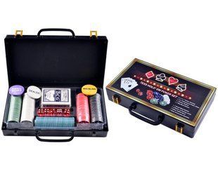 Ігровий набір Покер на 200 фішок з номіналом в пластиковому кейсі Texas Hold'em Poker Set BG__200S-C фото