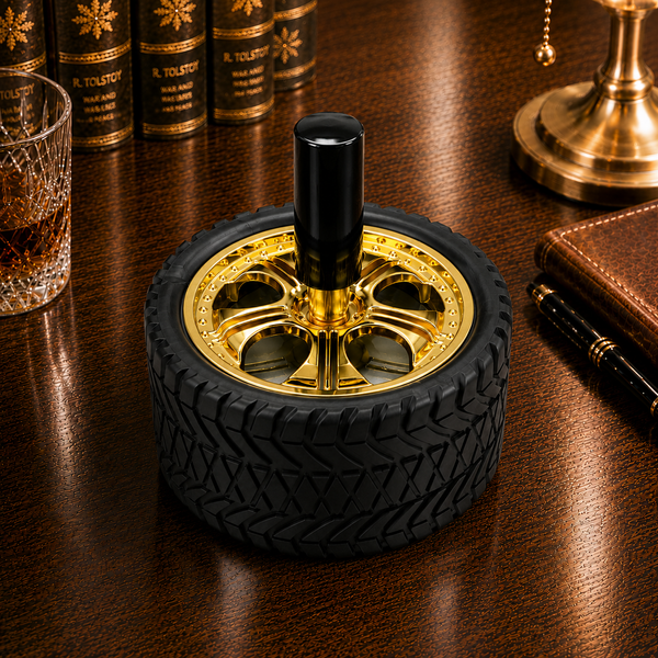 Попільничка Дзига Wheel Gold 1606 &mdash;  Колесо Успіху діамитр 9,5 см 07470 фото