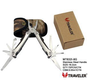 Mультитул Traveler Black Ice 10 в 1 мультифункціональний інструмент у чохлі R_832I-8GBlack фото