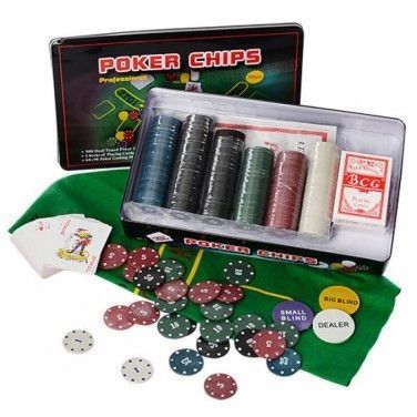 Ігровий набір Покер на 300 фішок з номіналом у металевій коробці Poker Set BG_300T фото