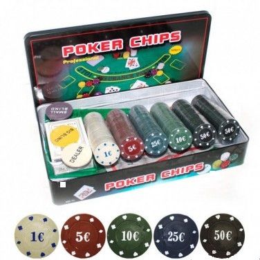 Ігровий набір Покер на 300 фішок з номіналом у металевій коробці Poker Set BG_300T фото