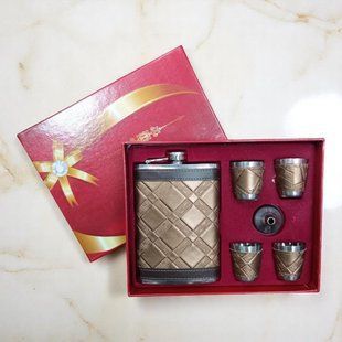 Набір подарунковий GT NF4-24 6в1 фляга Ornament Brown 9Oz 256 мл лійка стопки 4 шт 10745 фото