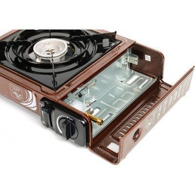 Плита газовая портативная MAXsun MS-2500LPG brown hammer с адаптером в кейсе 06355 фото
