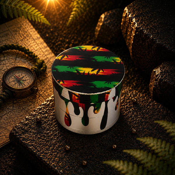 Металевий Гріндер для подрібнення тютюну Rasta Leaf DK5031AN-4 50мм 4-секційний 13045-2 фото