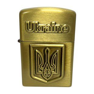 Газовая зажигалка &laquo;Ukraine&raquo; с гербом HL-324-1 Gold  в подарочной упаковке 09951 фото