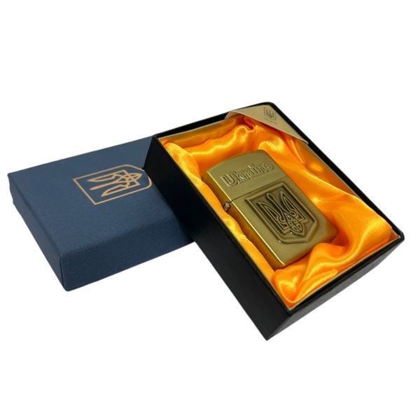 Газовая зажигалка &laquo;Ukraine&raquo; с гербом HL-324-1 Gold  в подарочной упаковке 09951 фото