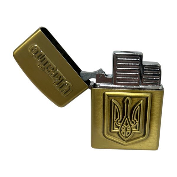 Газовая зажигалка &laquo;Ukraine&raquo; с гербом HL-324-1 Gold  в подарочной упаковке 09951 фото