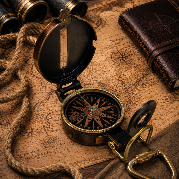 Компас туристичний Marine Compass ZC45-3G латунний магнітний з прицільним механізмом 06988 фото