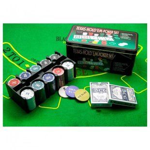 Ігровий набір Покер на 200 фішок з номіналом у металевій коробці Poker Set BG_200T фото