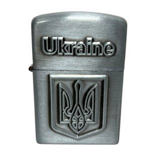 Газовая зажигалка Ukraine с гербом HL-324-1 Silver в подарочной упаковке 09950 фото
