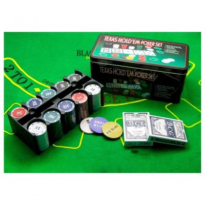 Игровой набор Покер на 200 фишек с номиналом в металлической коробке Poker Set BG_200T фото