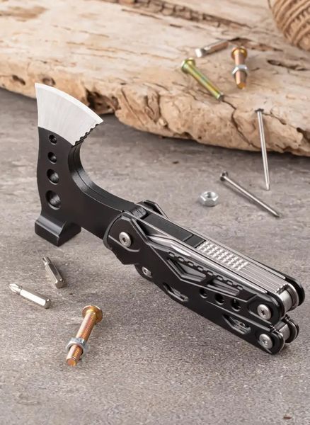 Мультитул Топор Traveler Axe  MQ-048 7 в 1 мультифункциональный инструмент в чехле 06159 фото