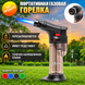Портативная газовая турбо горелка Leibang Black /туристическая зажигалка черная с прозрачным корпусом 05531Black фото 3