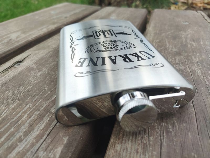 Фляга из нержавеющей стали UKRAINE 🇺🇦 266ml 9oz R_WKL034 фото