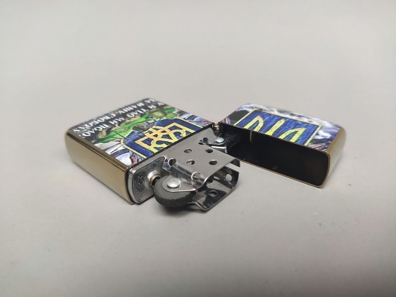 Зажигалка бензиновая Star Lighters Герб України Гімн Gold SL_HL326DGold фото