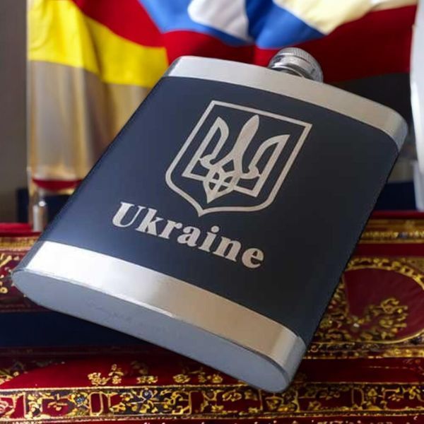 Фляга UKRAINE WKL020 10oz/283мл з нержавіючої сталі 06331 фото