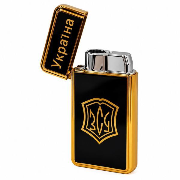 Газовая зажигалка &laquo;Украина&raquo; ВСУ Золотой Тризуб Black Gold HL-124-5 в подарочной упаковке 07145 фото